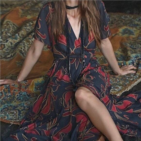 Free People Dresses & Skirts - Free People Small Boho Flutter Sleeve Maxi Dress